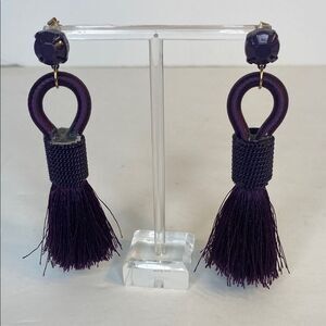 Elegant Purple Tassel Earrings